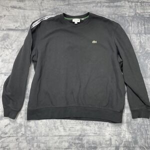 Lacoste Sweater Mens Size 4XL Black Cotton Crew Neck Classic Fit Classic Logo